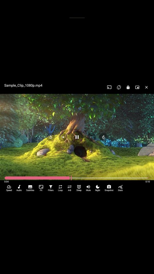 KayCast video player with playback controls
